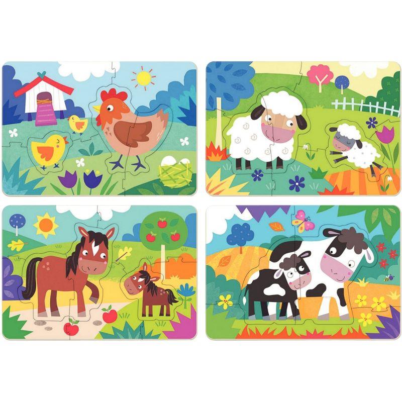 Image de  Boite de 4 puzzles progressifs, les animaux de la ferme 