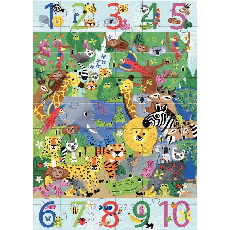 Image de  Puzzle géant 54 pièces, la jungle de 1 à 10 