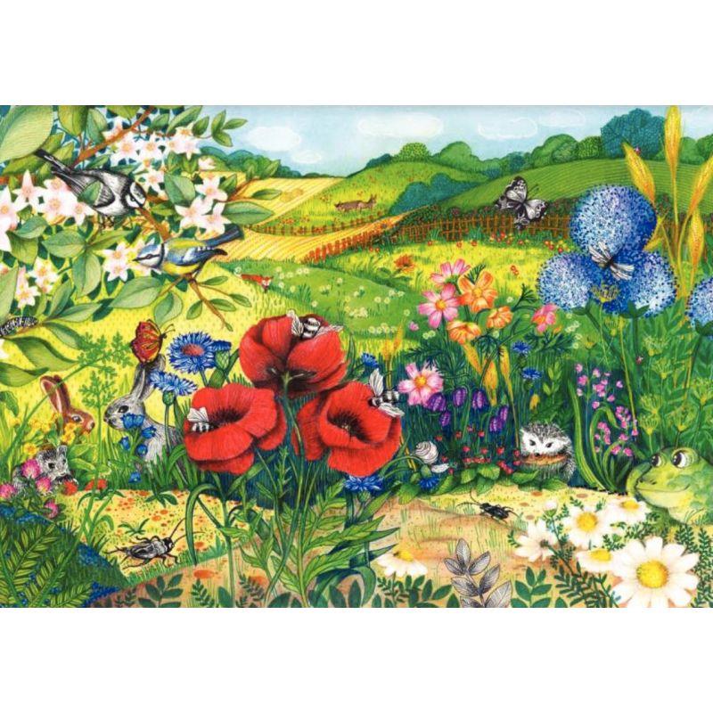 Image de  Puzzle en bois d''environ 50 pièces, prairie en fleurs 