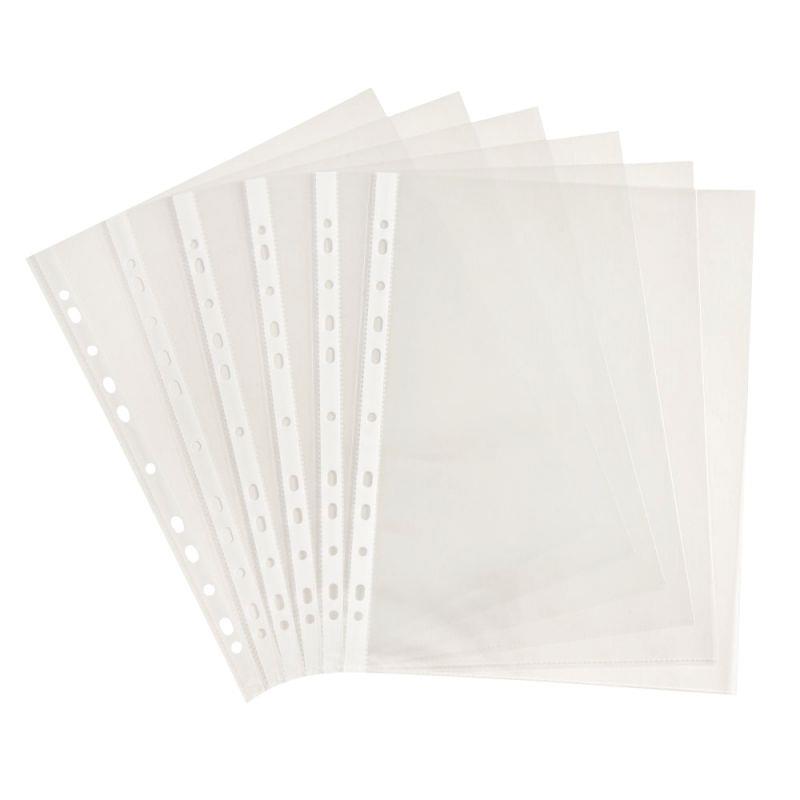 Image de  Sachet de 100 pochettes perforées en polypropylène grainé 5/100ème 