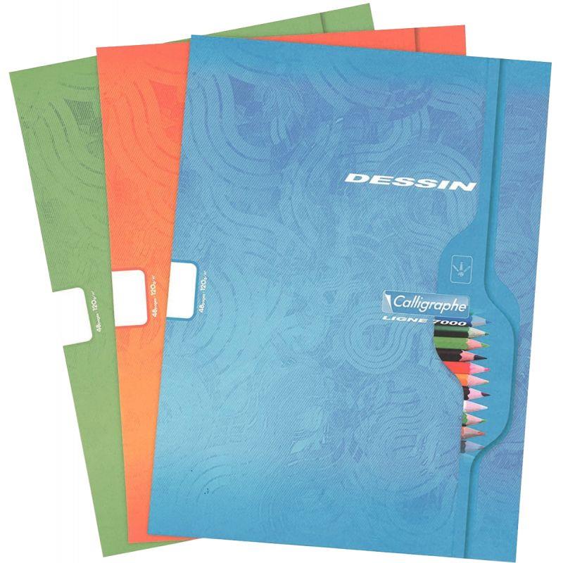 Image de  Cahier de dessin 48 pages, 24x32 cm, uni blanc, papier 120g 