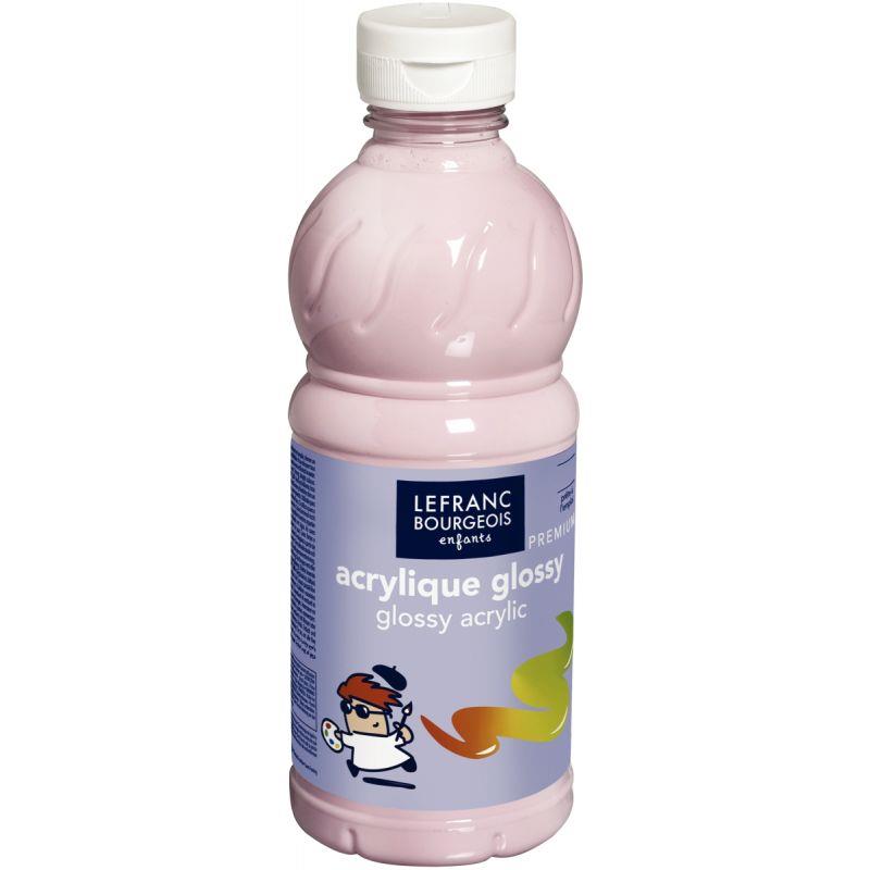 Image de  Flacon 500ml d''acrylique Glossy Lefranc Bourgeois, rose bonbon 