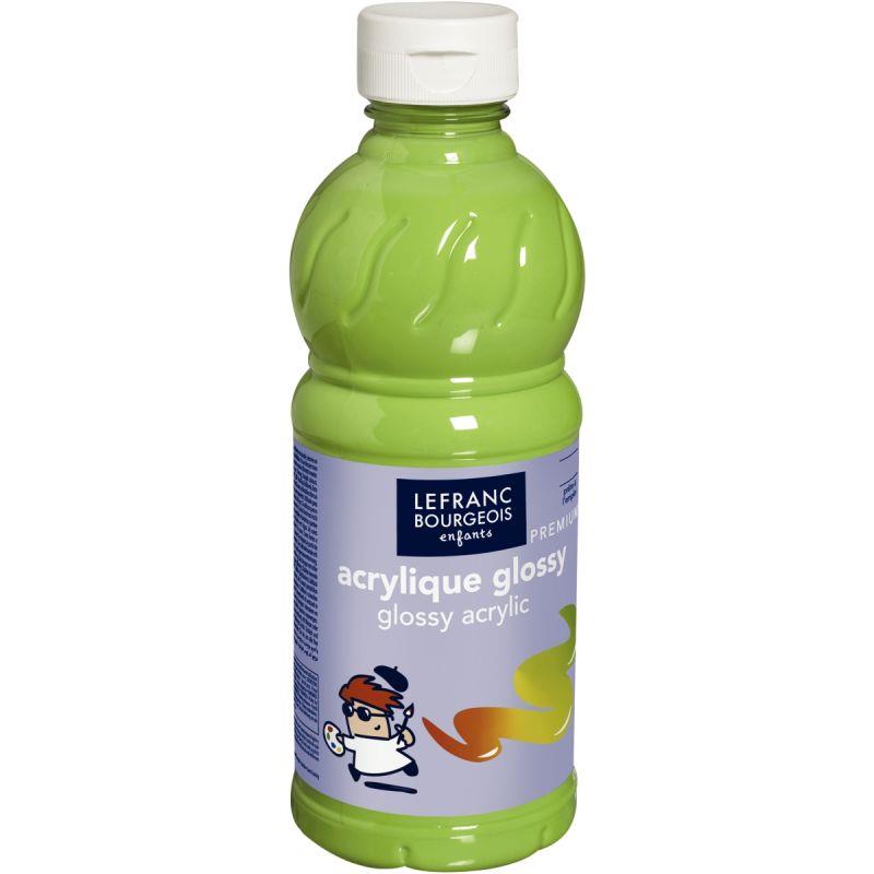 Image de  Flacon 500ml d''acrylique Glossy Lefranc Bourgeois, vert anis 