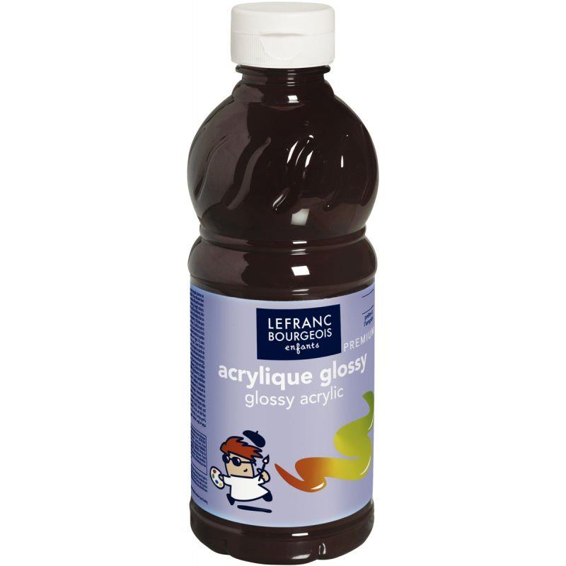 Image de  Flacon 500ml d''acrylique Glossy Lefranc Bourgeois, chocolat 