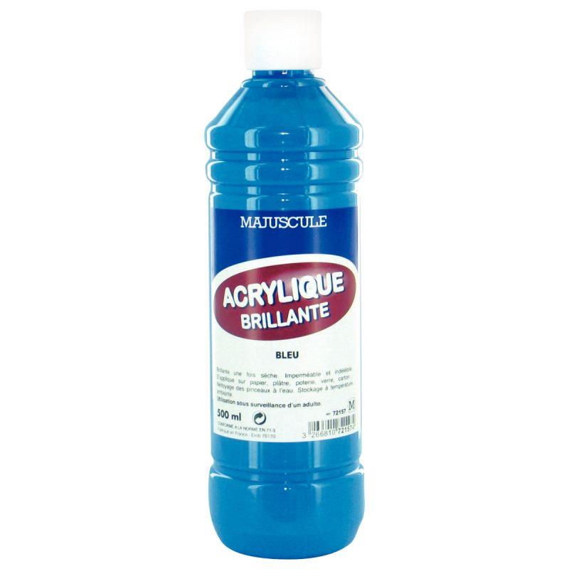 Image de  Flacon de 500 ml de peinture acrylique brillante MAJUSCULE bleu 