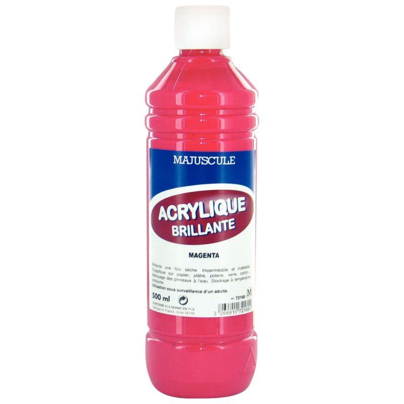 Image de  Flacon de 500 ml de peinture acrylique brillante MAJUSCULE magenta 