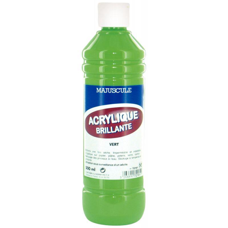 Image de  Flacon de 500 ml de peinture acrylique brillante MAJUSCULE vert printemps 