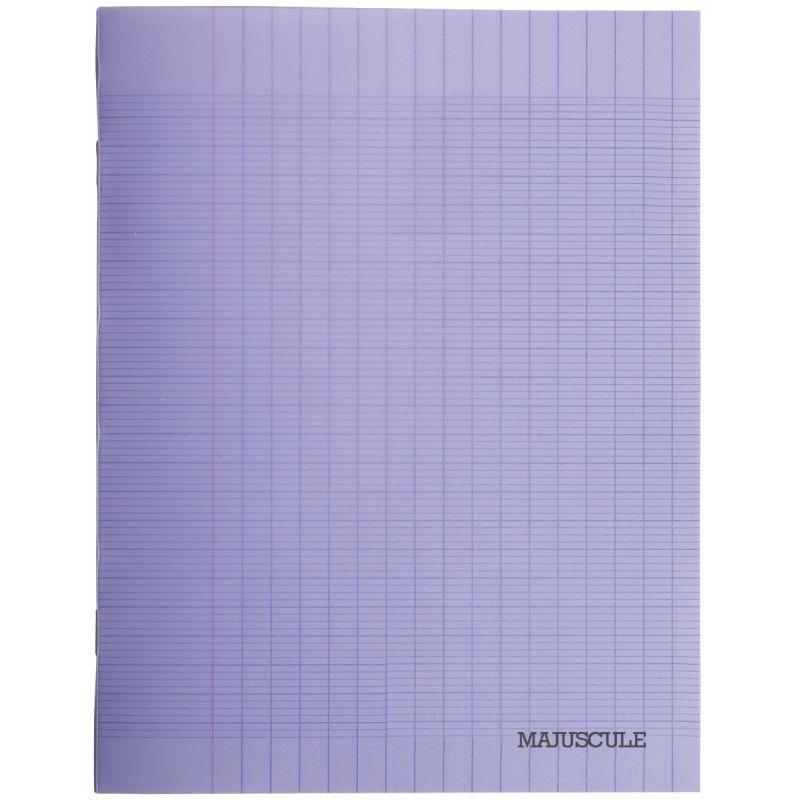 Image de  Piqûre 96 pages MAJUSCULE, format 17x22 cm, papier blanc 90g, seyès, couverture polypropylène violet 