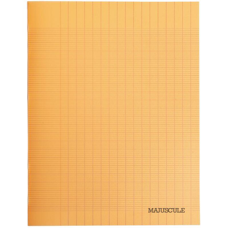 Image de  Piqûre 96 pages MAJUSCULE, format 17x22 cm, papier blanc 90g, seyès, couverture polypropylène orange 