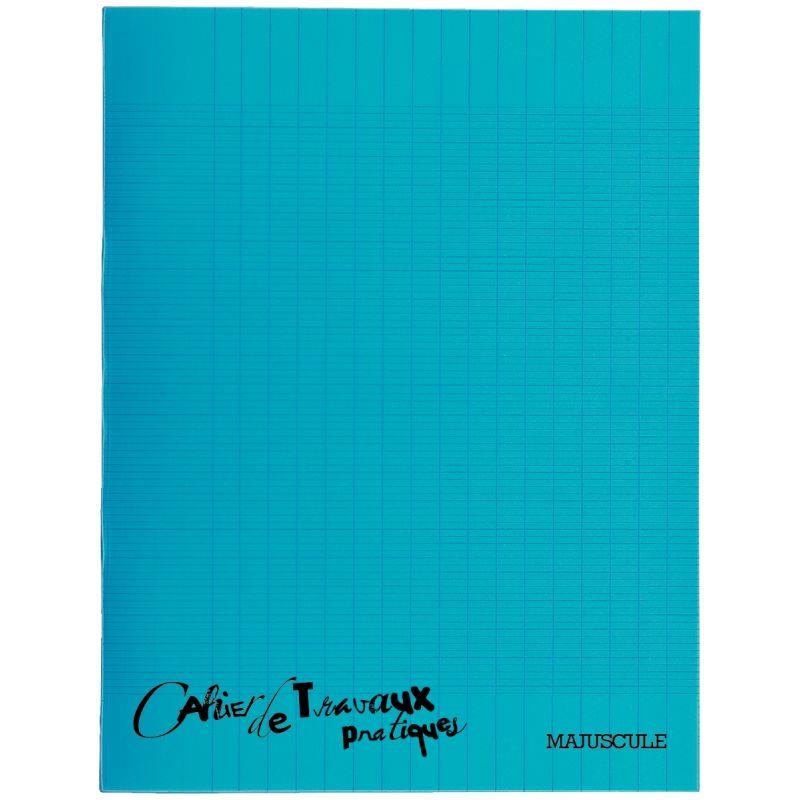 Image de  Cahier travaux pratiques MAJUSCULE, piqûre 64 pages, 17x22 cm, seyès/uni blanc, couverture polypro 