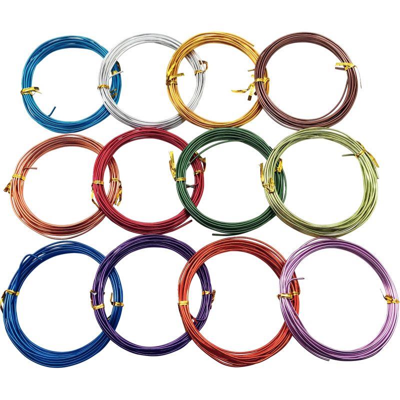 Image de  Lot de 12 fils alu, 2mmx5m, 12 coloris assortis 