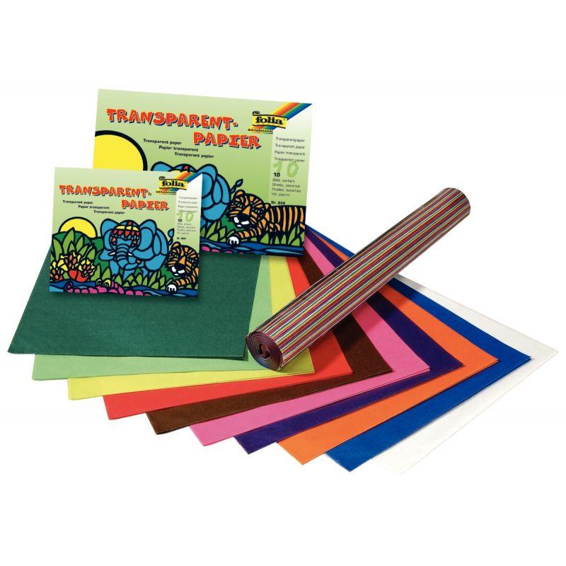 Image de  Pochette de 10 feuilles papier vitrail 20 x 30 cm couleurs assorties 