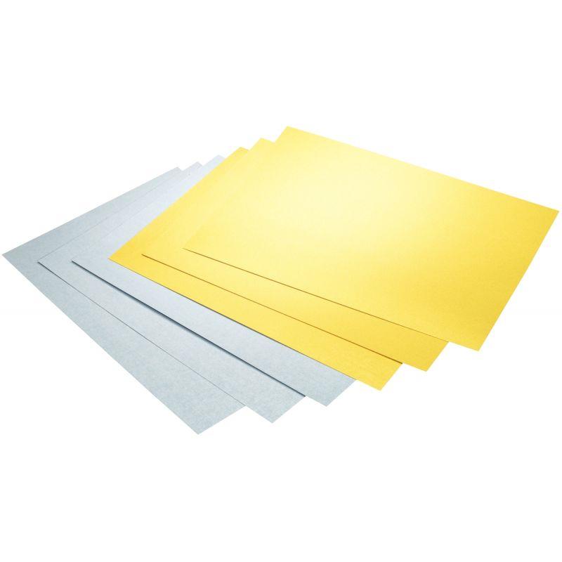 Image de  Bloc de 10 feuilles de carton 300g or et argent 