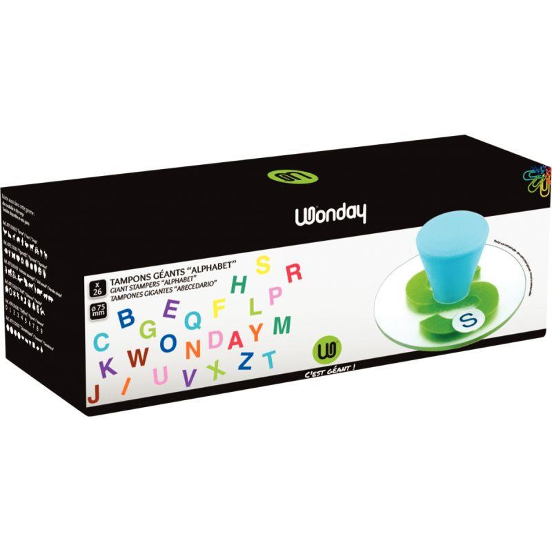 Image de  Lot de 26 maxi tampons, les 26 lettres de l''alphabet en majuscule 