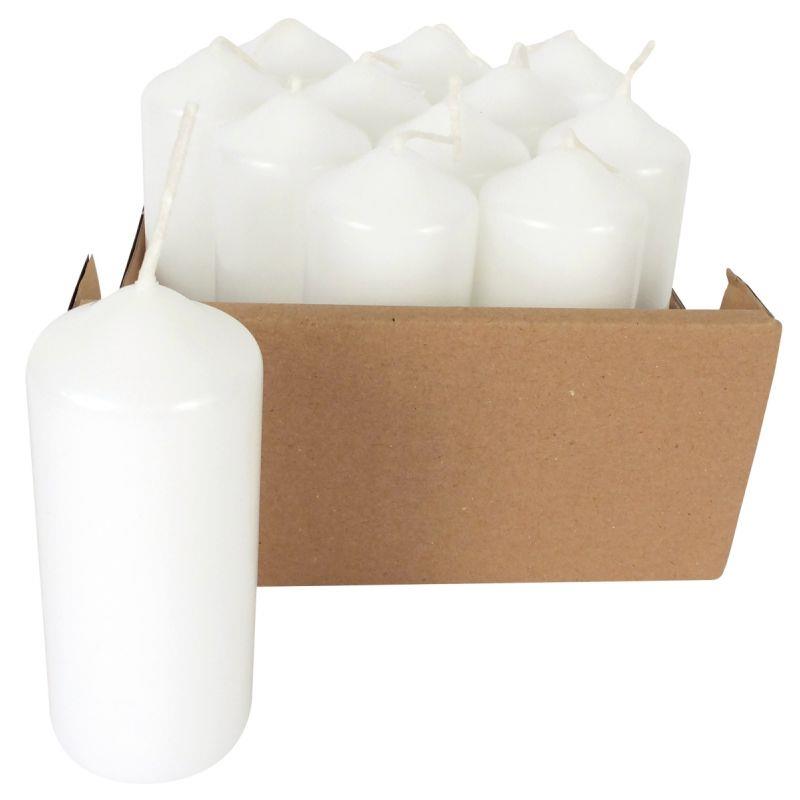 Image de  Lot de 12 bougies blanches, hauteur 10 cm, diamètre 4 cm 
