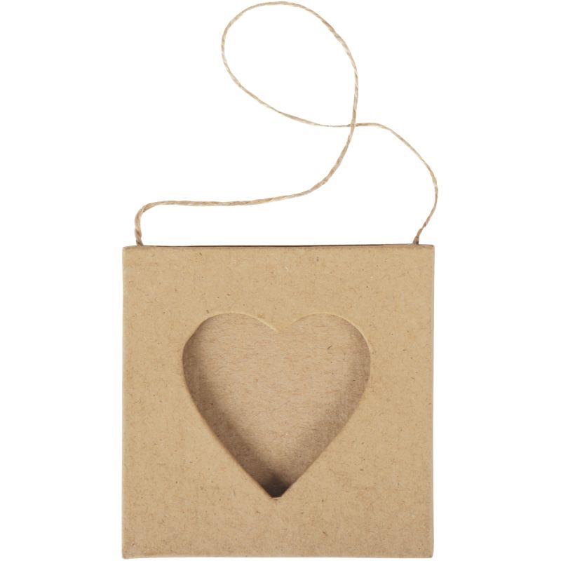 Image de  Lot de 10 cadres mini cœur en carton 