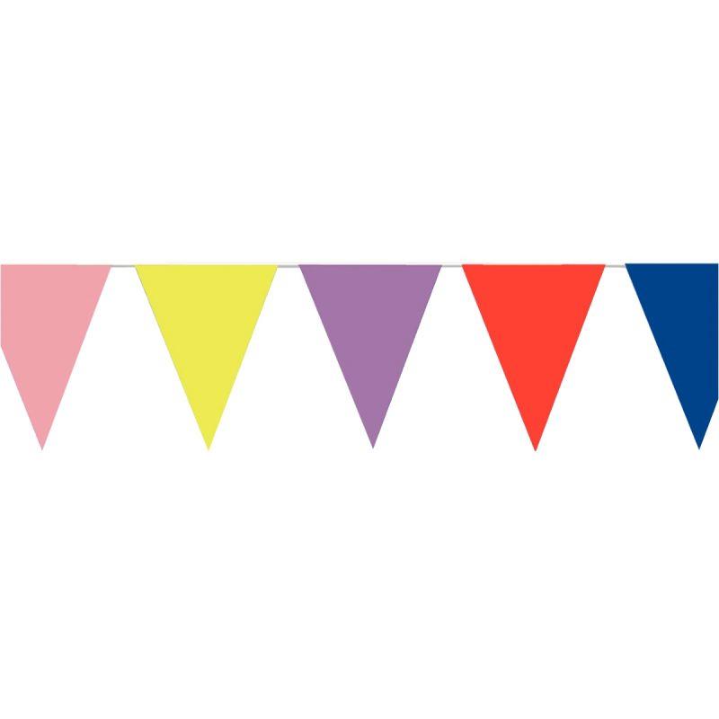 Image de  Lot de 5 guirlandes de 20 fanions en PVC coloris assortis 