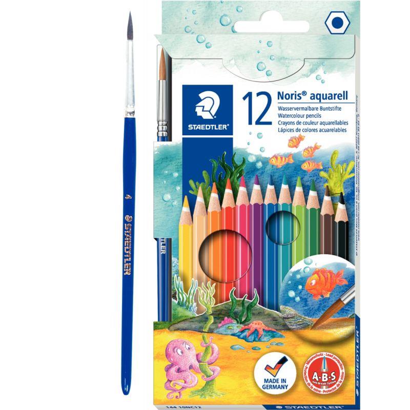Image de  Étui de 12 crayons de couleur Noris aquarellable assortis 
