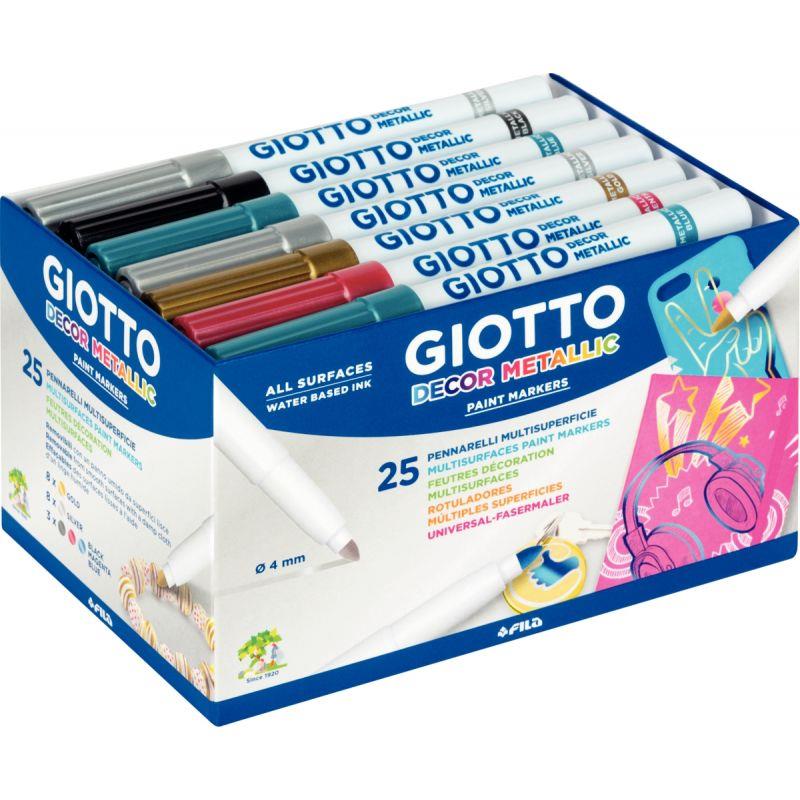 Image de  Classpack de 25 feutres Décor métal assortis 