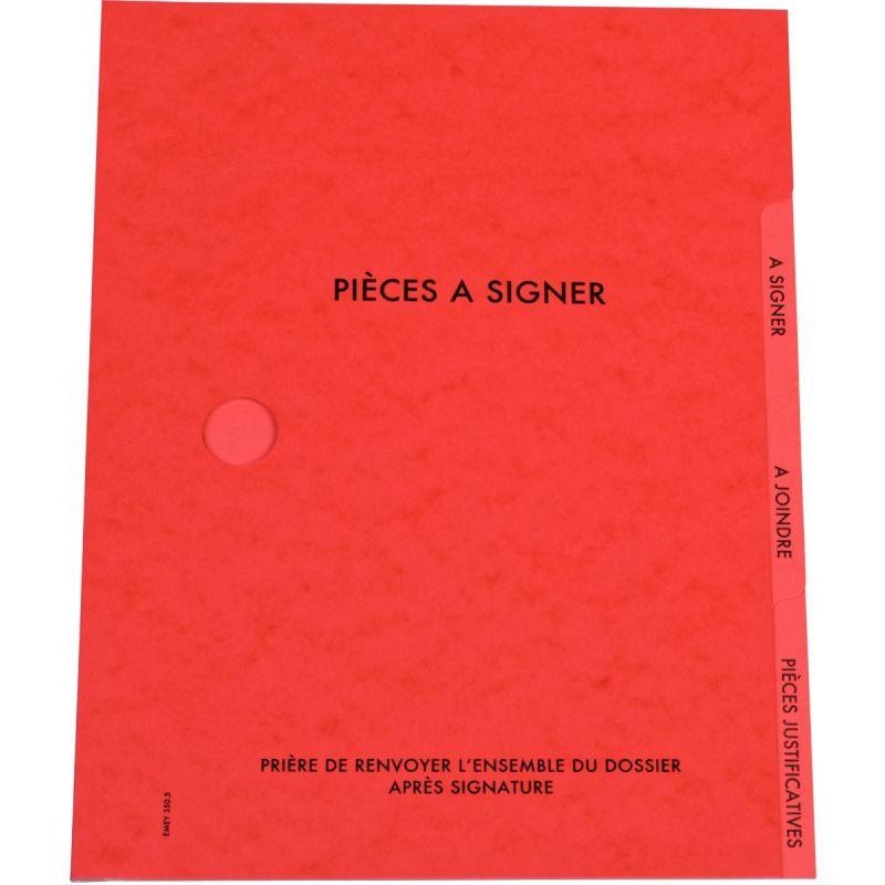 Image de  Parapheur 3 compartiments, rouge 
