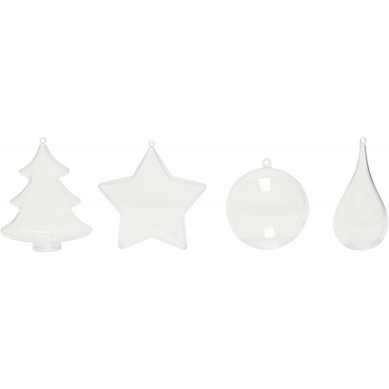 Image de  Lot de 24 objets de Noël en plastique, modèles assortis 