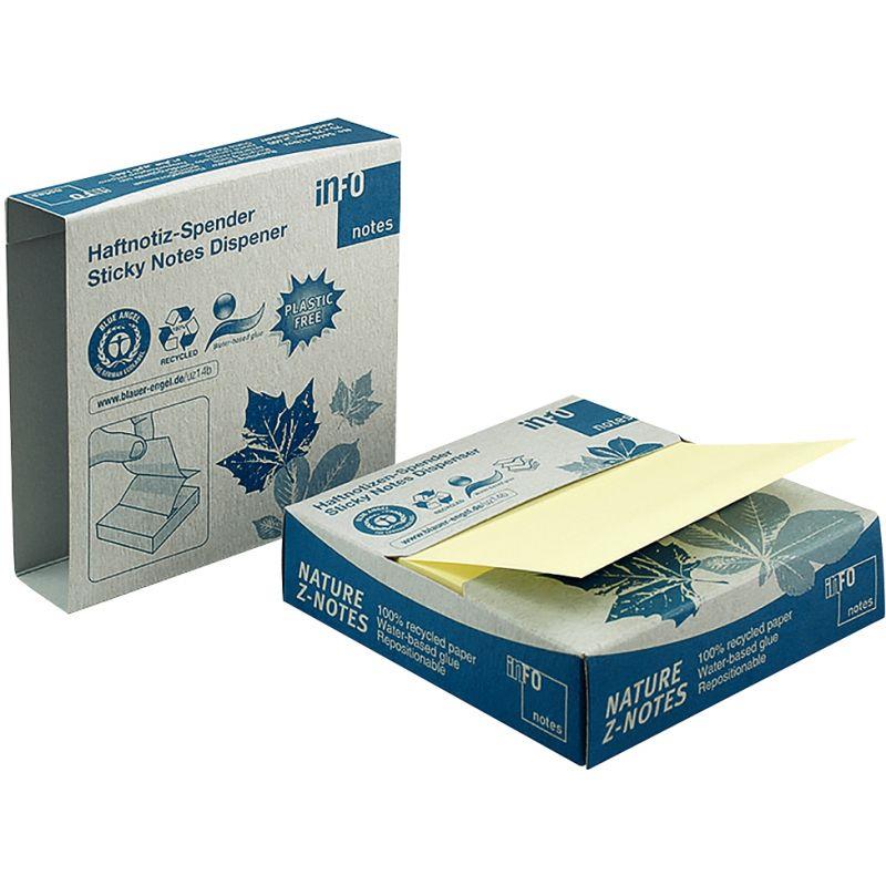 Image de  Devidoir nature recycle znote 75 x 75 mm 100 feuilles coloris jaune 