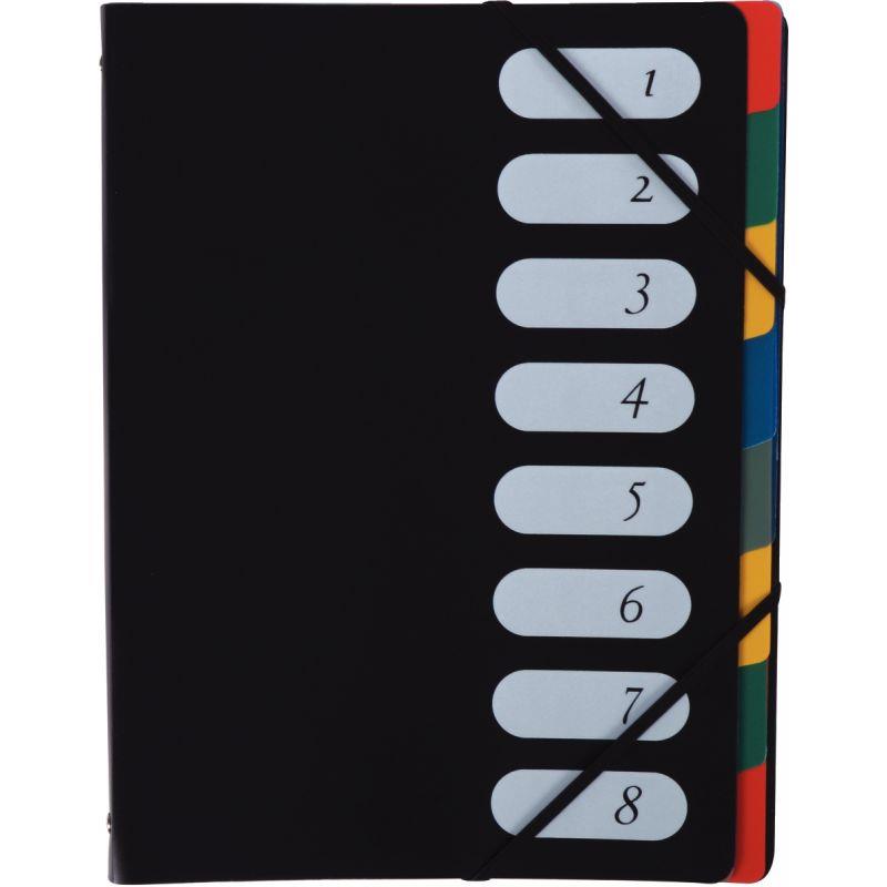 Image de  Trieur en polypropylène avec élastiques 8 compartiments, noir 