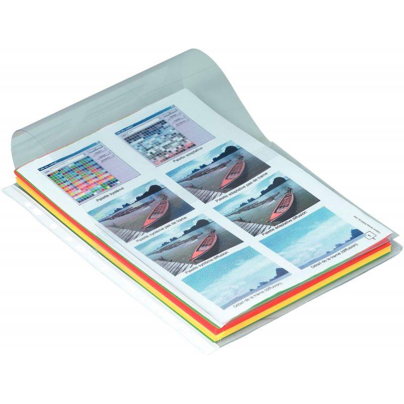 Image de  Sachet de 10 pochettes plan perforées en polypropylène avec rabat 