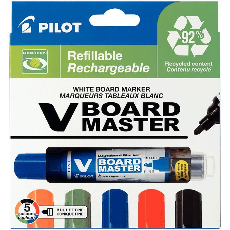 Image de  Boîte de 5 marqueurs tableaux blancs V-Board Master 1,7mm assortis 