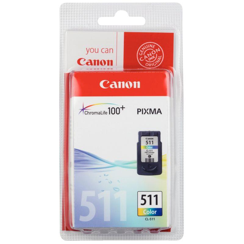 Image de  Canon 511 cartouche jet d''encre couleurs authentique (CL511CMJ) 