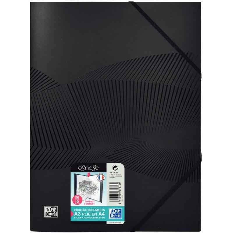 Image de  Protège-documents 20 vues OSMOSE, format A3 plié en A4, couverture en polypropylène noir opaque 