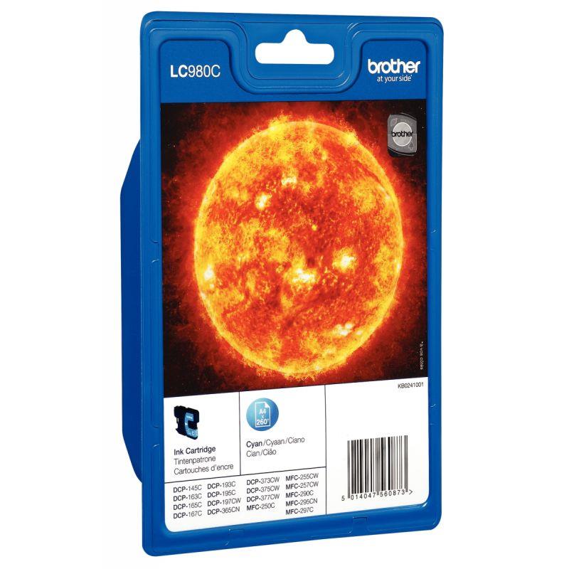 Image de  Brother SOLEIL cartouche jet d''encre cyan authentique (LC980C) 
