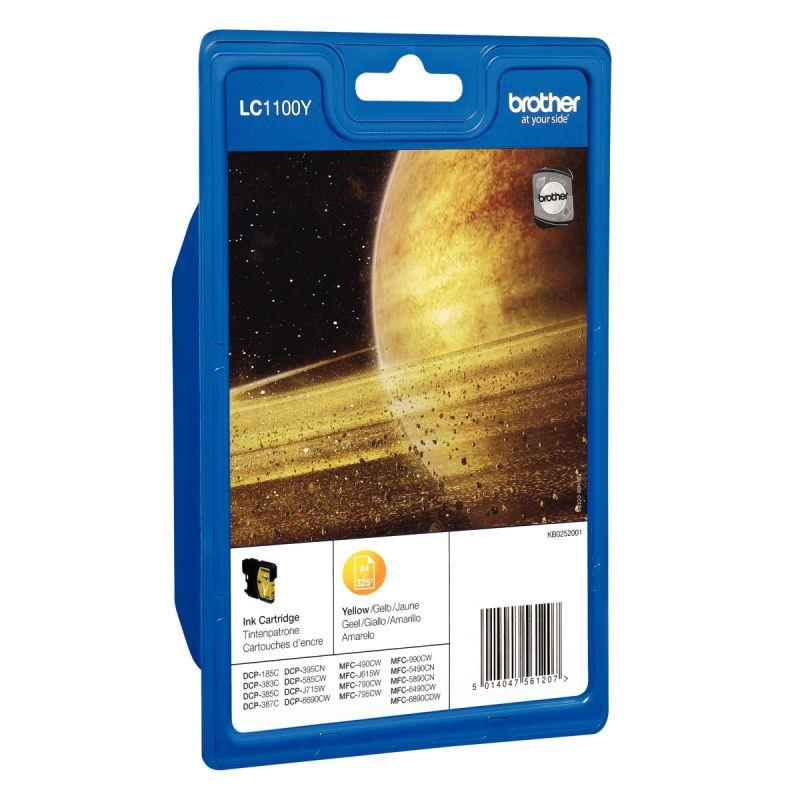 Image de  Brother VÉNUS cartouche jet d''encre jaune authentique (LC1100Y) 