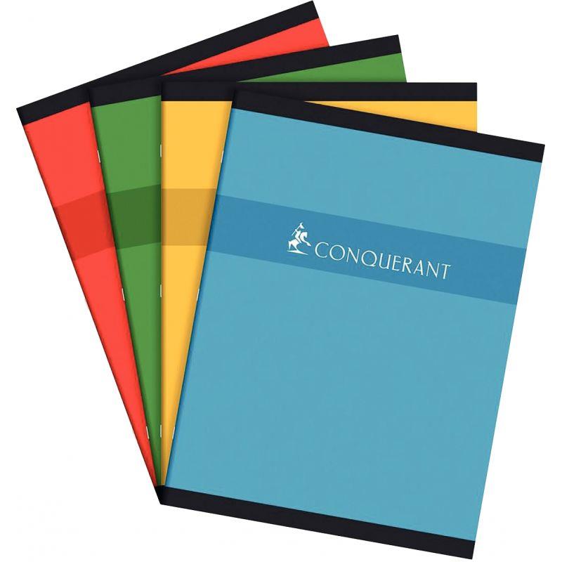 Image de  Cahier piqué 96 pages CONQUERANT, format 24x32 cm, seyès, papier 70g 