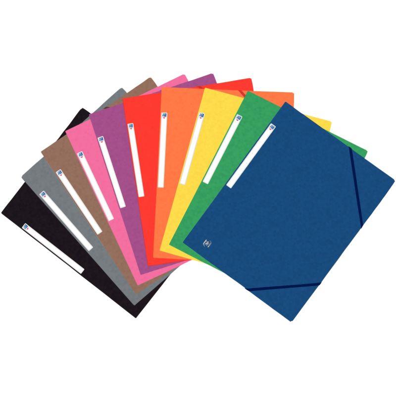 Image de  Carton de 50 chemises 3 rabats à élastiques TOP FILE+ en carte lustrée, coloris assortis 