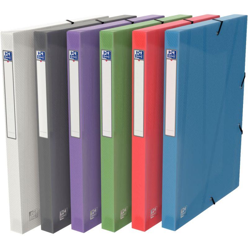 Image de  Carton de 12 boites de classement en polypropylène HAWAÏ dos 2,5 cm, coloris assortis 