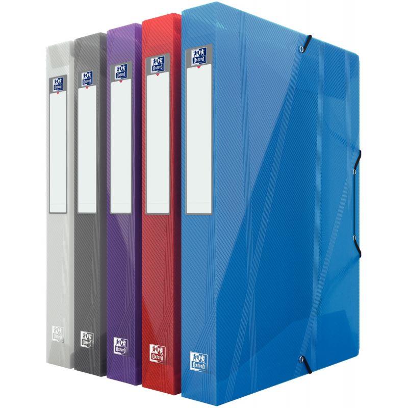 Image de  Carton de 9 boites de classement en polypropylène HAWAÏ dos 4 cm, coloris assortis 