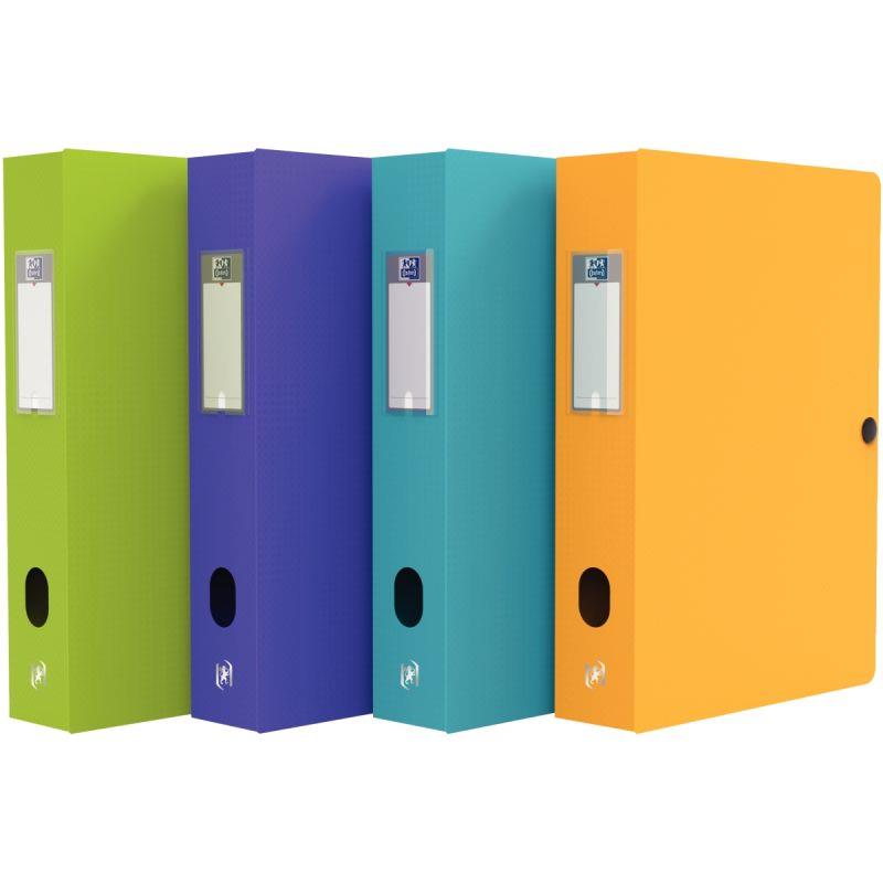Image de  Carton de 10 boîtes de classement en polypropylène MEMPHIS dos 6 cm, coloris mode assortis 