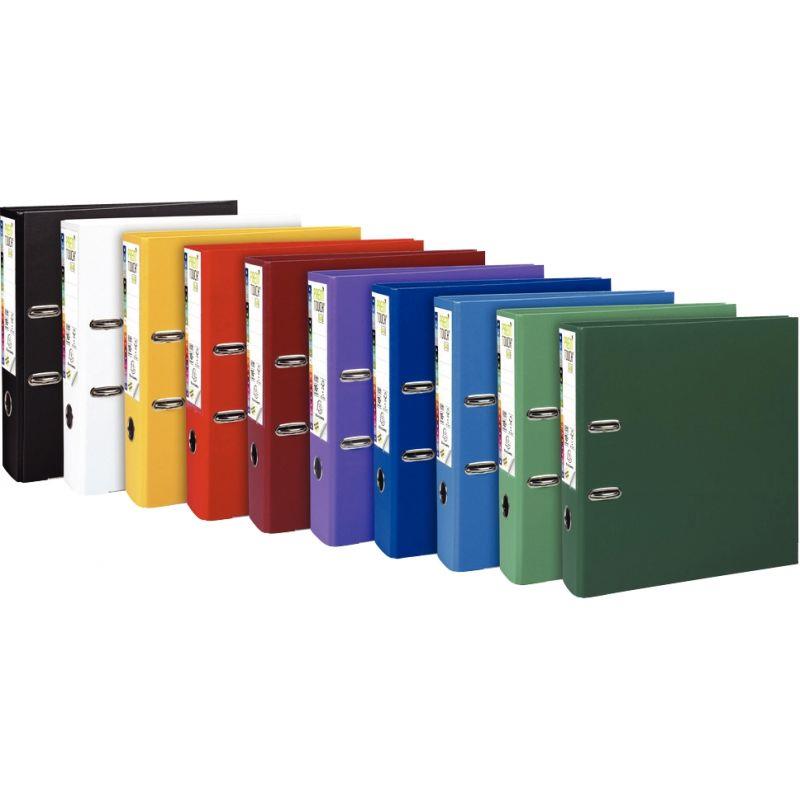Image de  Carton de 10 classeurs à levier PREM''TOUCH format A4+, dos 8 cm, couleurs vives assorties 