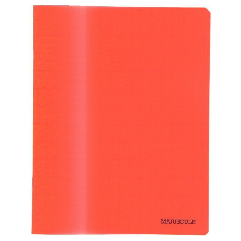 Image de  Cahier d''apprentissage MAJUSCULE 17x22 cm, piqûre 32 pages, double ligne 3mm IV, couverture PP roug 