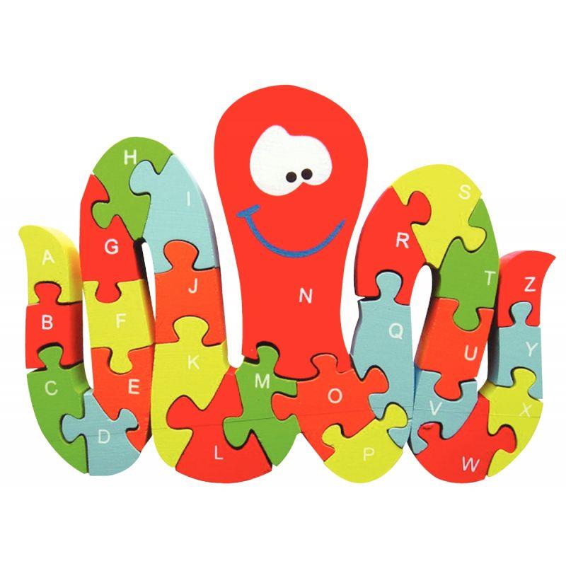 Image de  Puzzle pieuvre 3D, alphabet et chiffres 