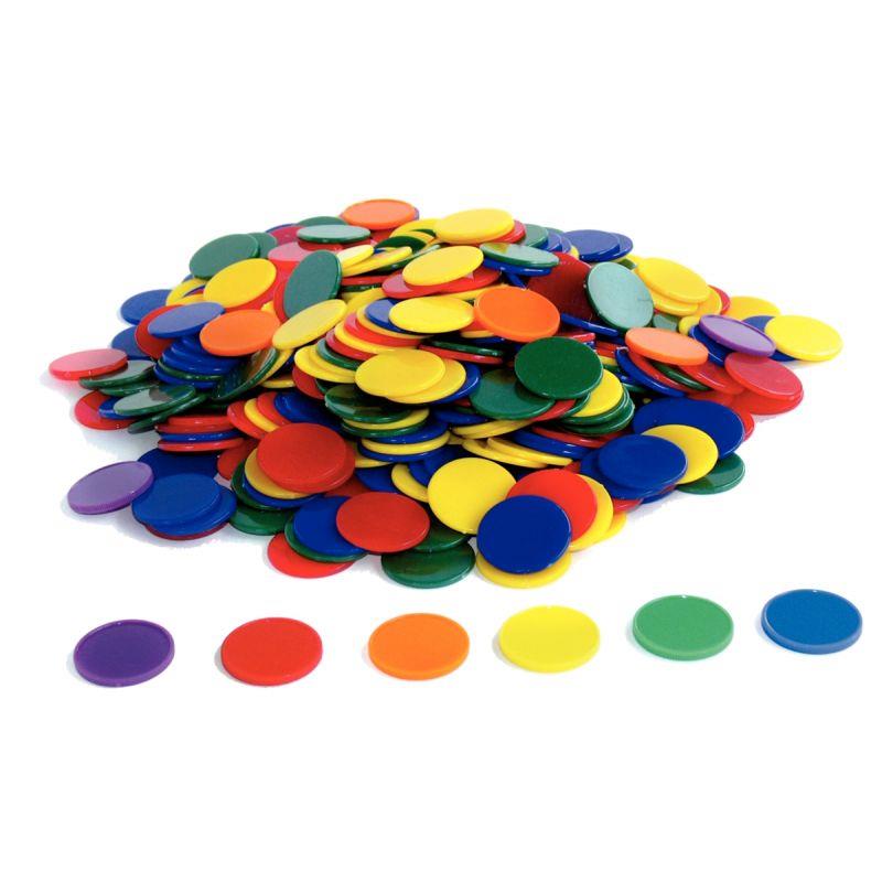 Image de  Sachet de 500 jetons en plastique opaque diamètre 25mm 