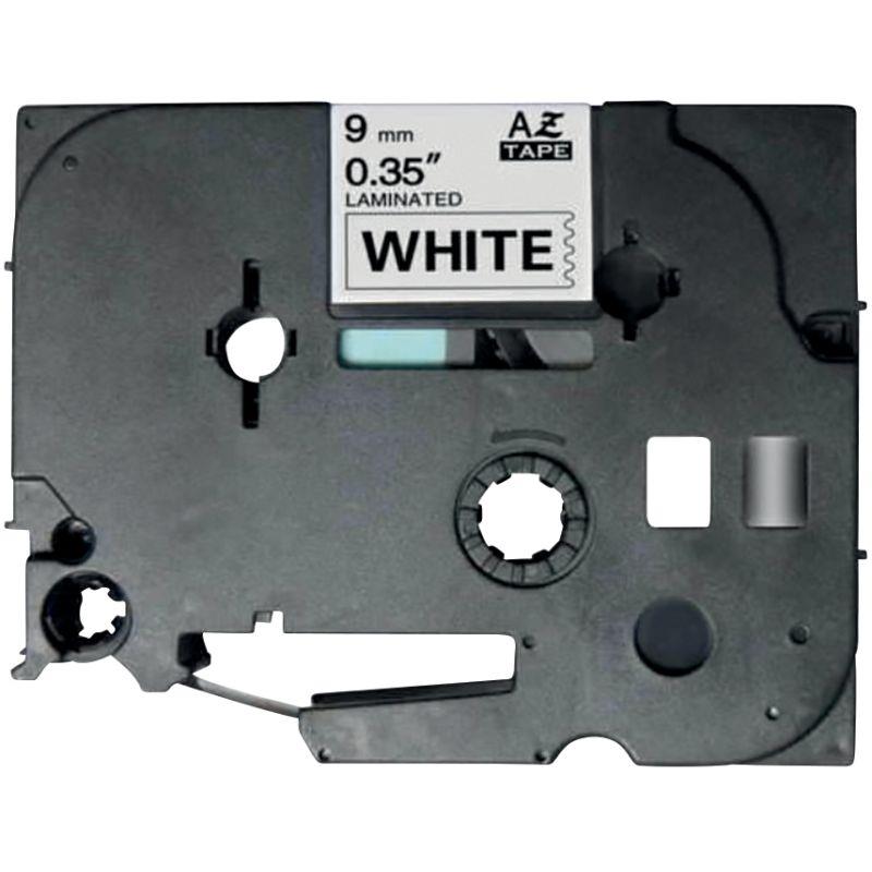 Ref. 76709, Recharge TZE noir sur blanc 9 mm x 8 m compatible, marque LAMA