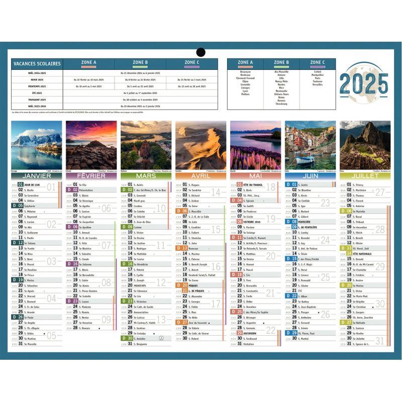 Image de  Calendrier semestriel 7 mois par face Planète 21x26,5cm 