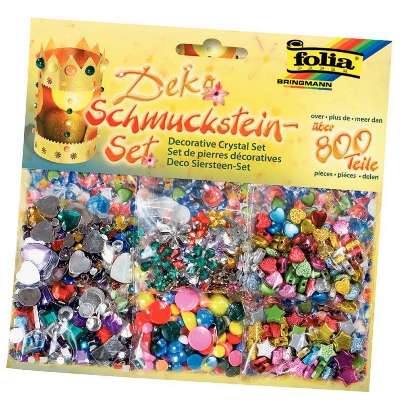 Image de  Sachet de 800 pierres décoratives en plastique à coller assorties 