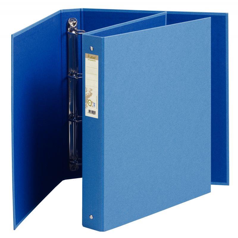 Image de  Classeur 4 anneaux rembordé papier recyclé FOREVER, format A4, dos 4 cm, bleu 