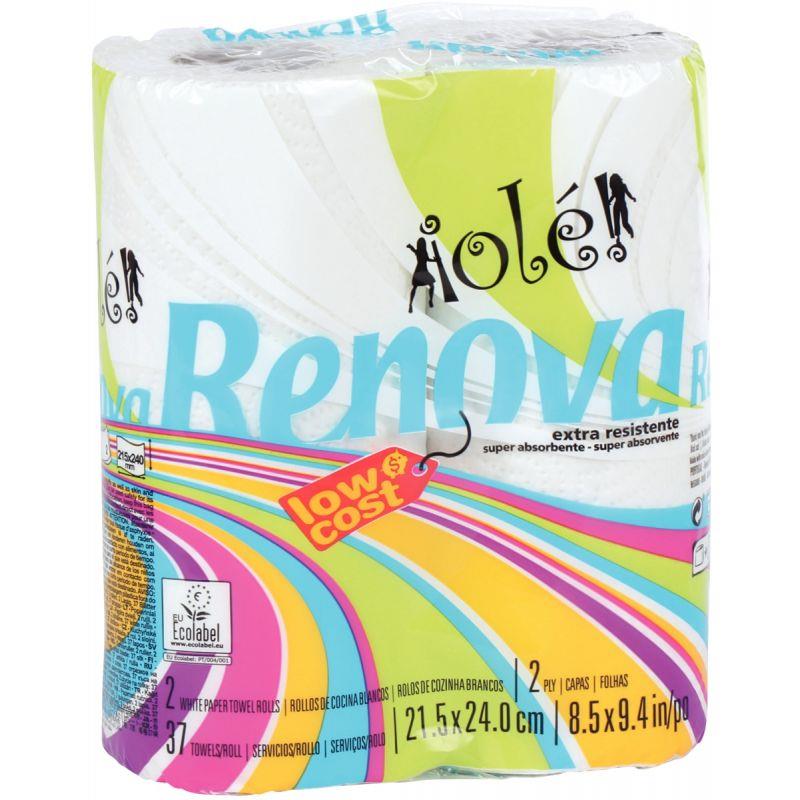 Image de  Lot de 2 rouleaux essuie-tout RENOVA Olé 2 plis 