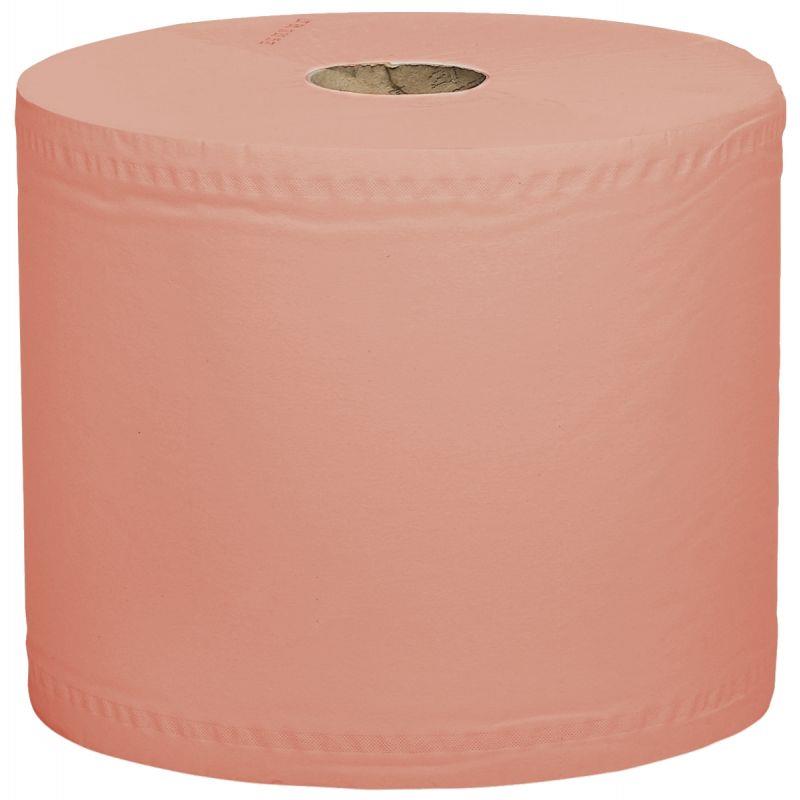 Image de  Lot de 2 bobines d''essuyage industriel 1000 feuilles saumon 