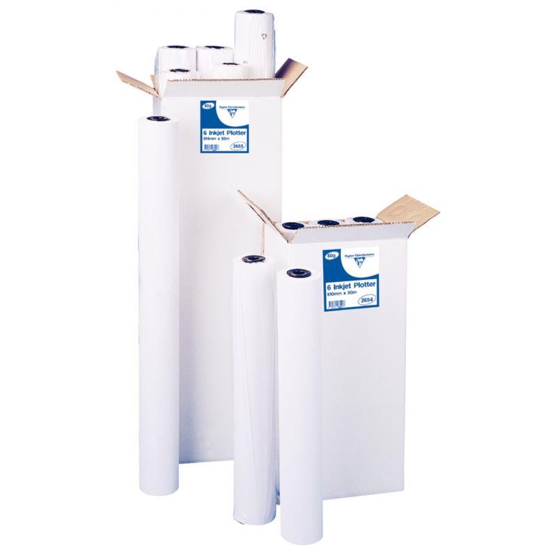 Image de  Paquet de 3 rouleaux papier 0,914x91m 80G jet d''encre 
