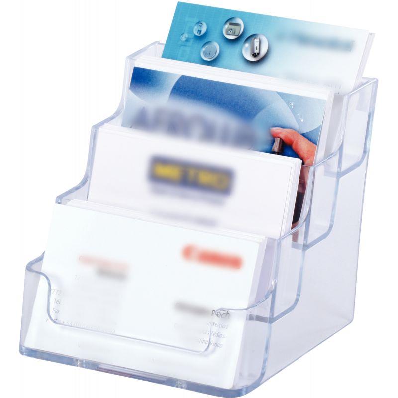 Image de  Porte-cartes de visite 4 compartiments transparent 